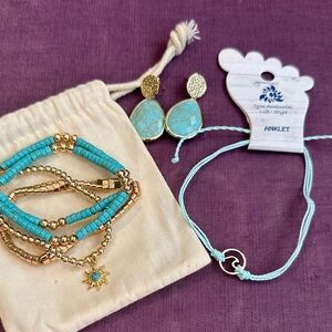 Turquoise and Gold Jewelry Set